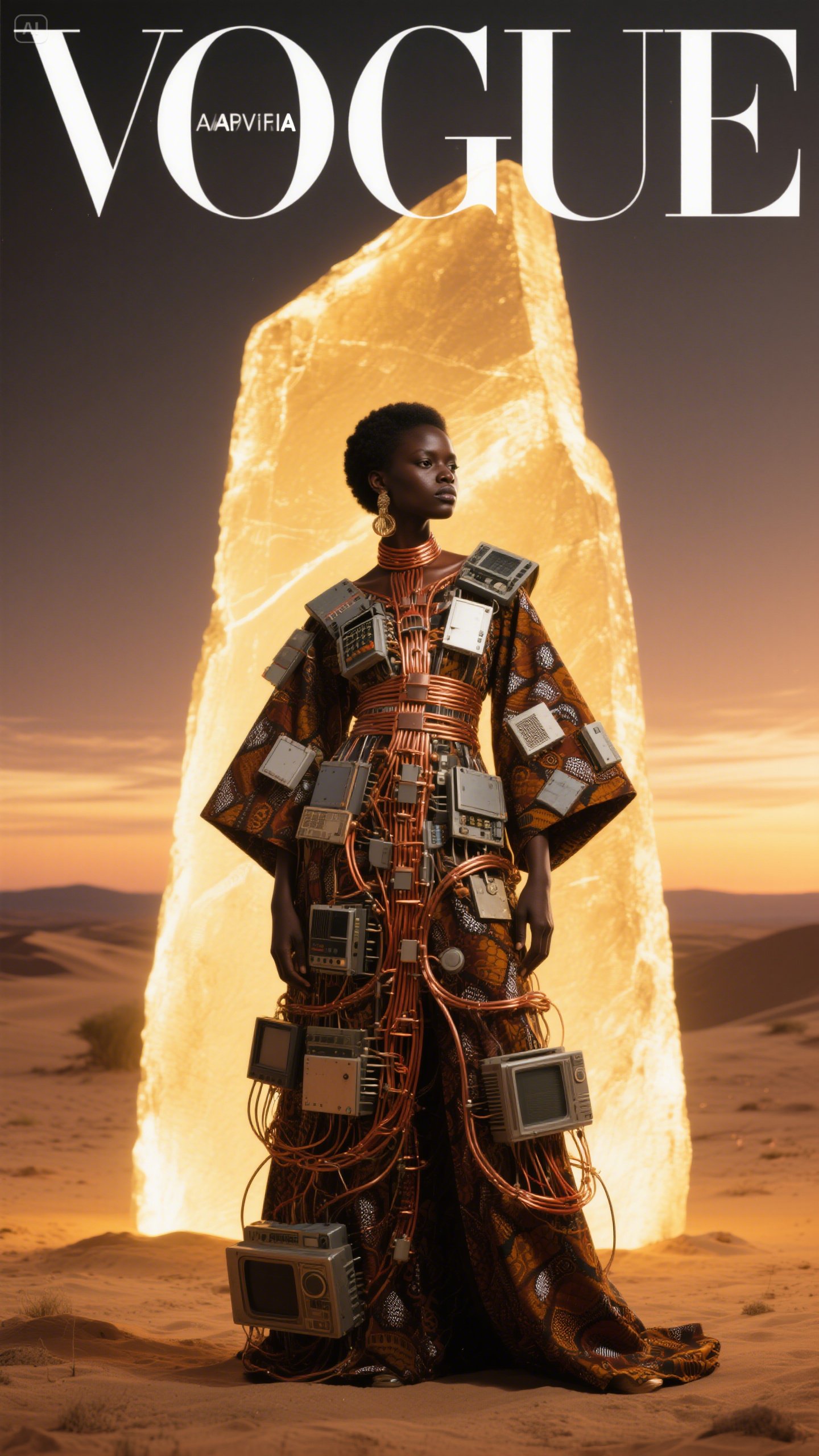 Monolithe crépusculaire Couture Afrofuturiste